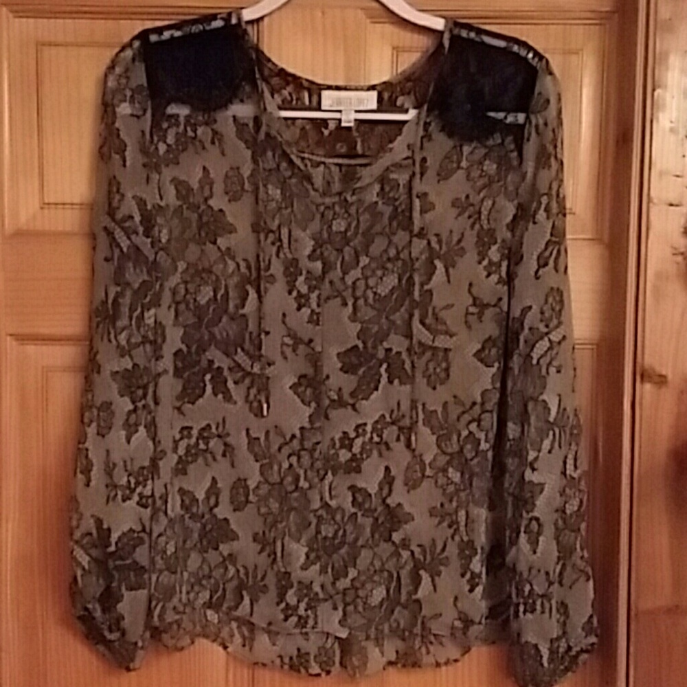 Jennifer Lopez Sheer Lace Top